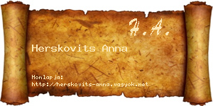 Herskovits Anna névjegykártya