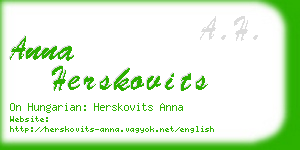 anna herskovits business card